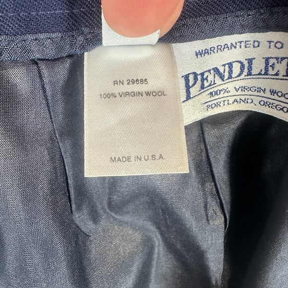 Vintage Pendleton Skirt Womens Size 10 Blue 100% Virgin Wool Straight Zipper - Picture 8 of 13
